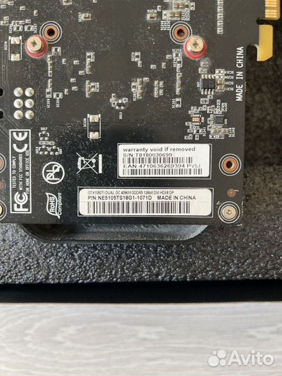 Видеокарта Palit GeForce GTX 1050 Ti Dual OC 4GB