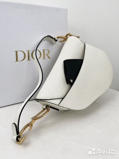 Сумка Saddle Christian Dior, белая