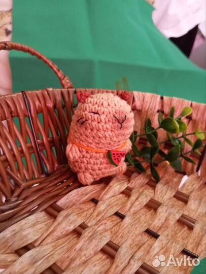 Вязаные капибары, игрушка, брелок