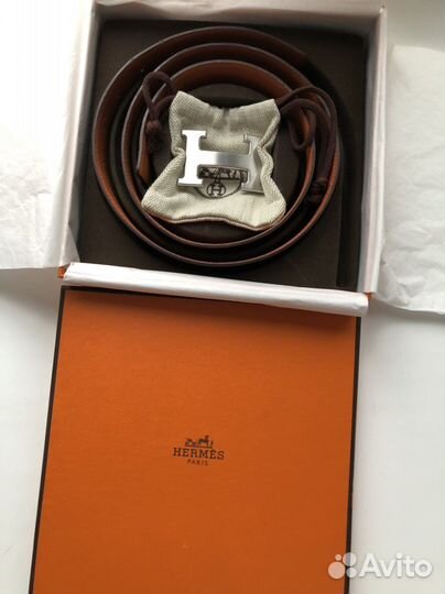 Ремень hermes оригинал чёрный 90 см