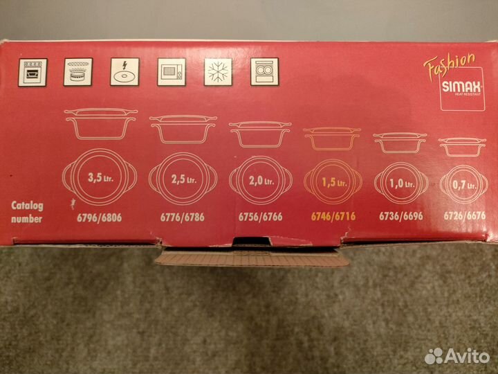 Новая жаропрочная стеклянная кастрюля 1,5л