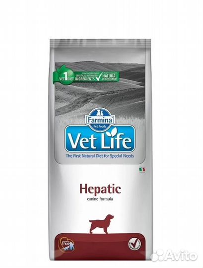 Корм для собак Vetlife hepatic 12кг