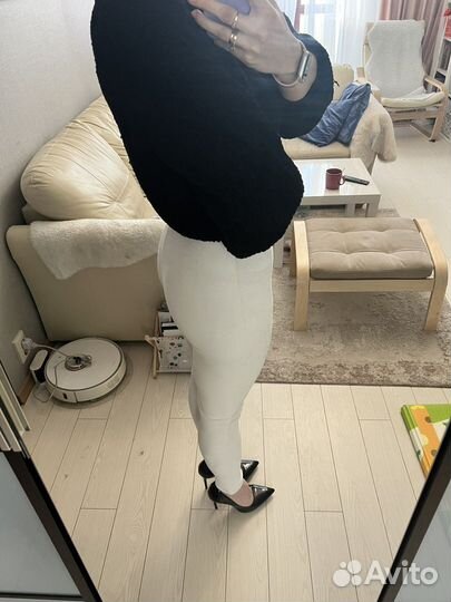 Брюки / Леггинсы женские белые велюр