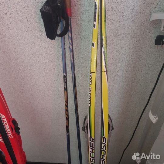 Лыжи беговые fisher классические с палками