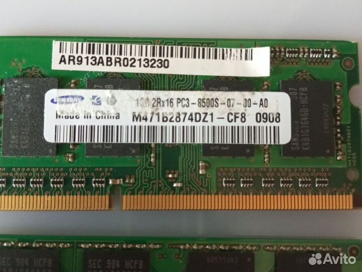 1 GB 2Rx16 Samsung Оперативная память pc3 8500s