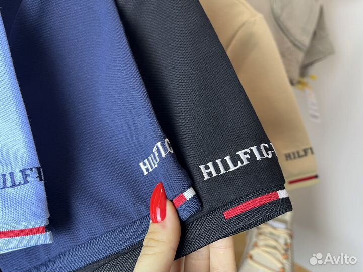 Поло Tommy Hilfiger белый, голубой, синий, бежевый