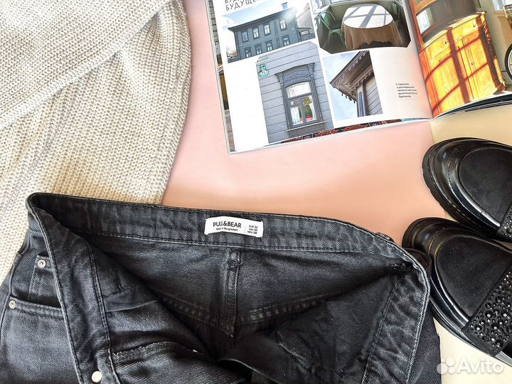 Джинсовая мини-юбка y2k pull&bear