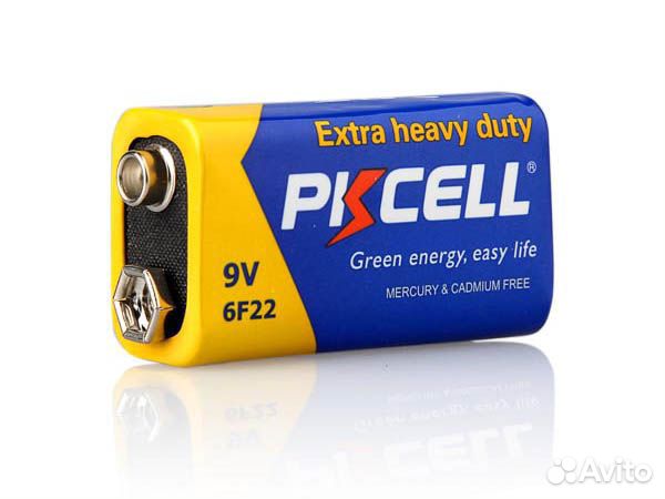 Солевой элемент питания pkcell 6F22-1B тип - 9V(Кр