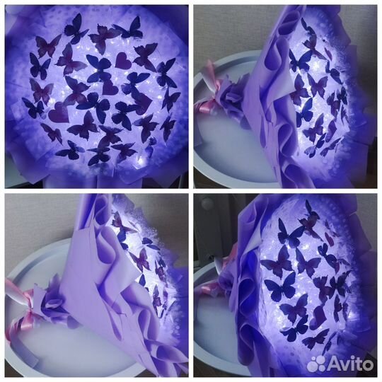 Светящийся букет из бабочек