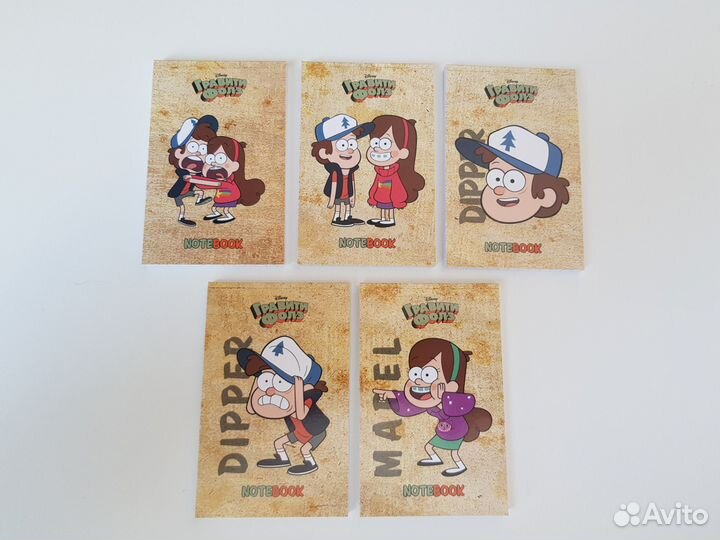 Блокноты Гравити Фолз набор 5шт в клетку, Дисней