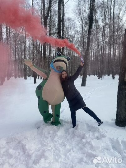 Надувной костюм динозавра / лягушки аренда