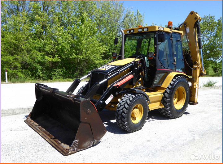 Закаленное стекло на экскаватор-погрузчик Caterpillar 428D 432D