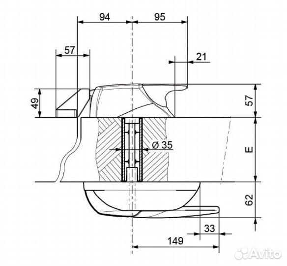 Ручка-замок для двери холодильной камеры Fermod431
