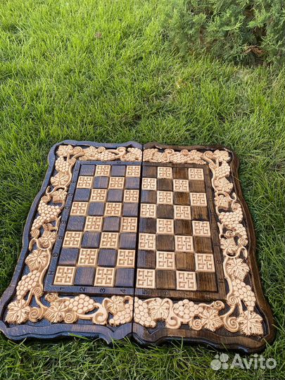 Шахматы нарды шашки 3 в 1 50*50 дерево