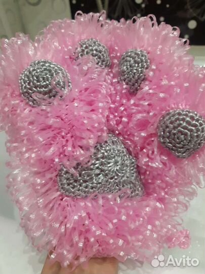 Мочалка-варежка,кошачья лапка