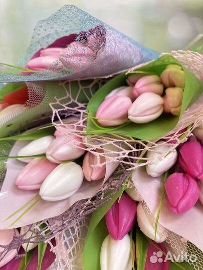 Букеты тюльпанов из мыла ручной работы