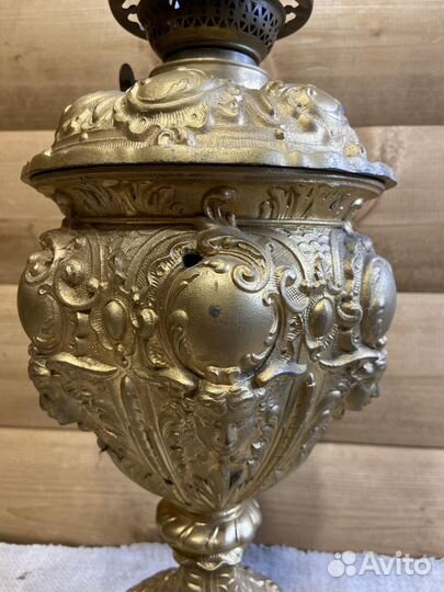 Керосиновая Лампа Шпиатр С Морской Темой 19 Век