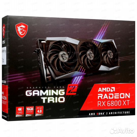 Видеокарта MSI AMD RX 6800 XT gaming X trio 16G купить в Засосне