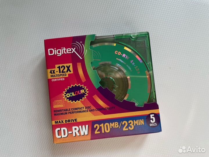 5 дисков CD-RW 210 Mb Digitex