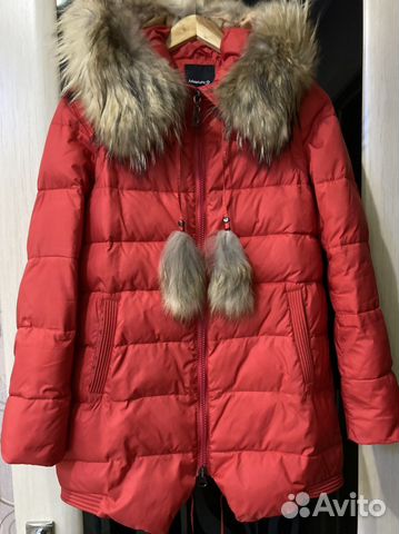Пуховик женский / детский красный размер 40-42