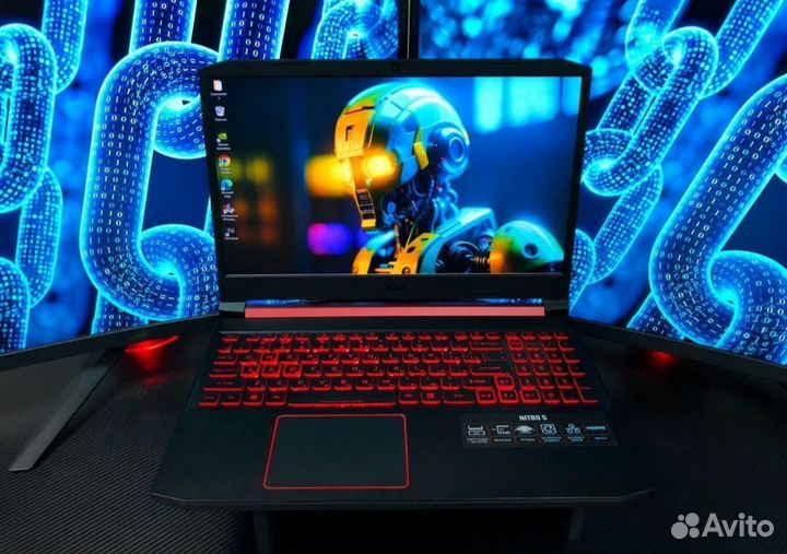 Игровой, Мощный Acer Nitro Ryzen 5/Nvidia 1650/16