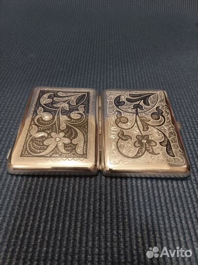 Портсигар серебряный ручной работы Кубачи 875-й пр
