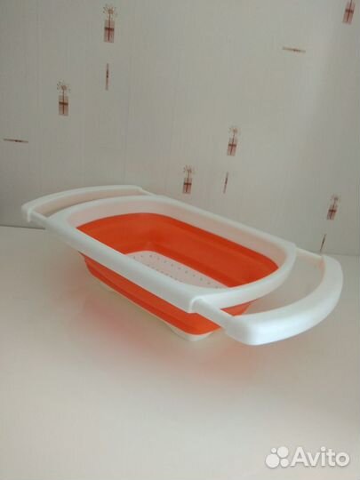 Дуршлаг силиконовый складной с раздвижными ручками