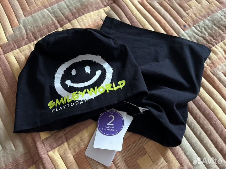 Комплект шапка и снуд весенние