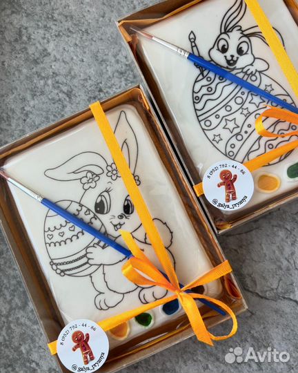 Пряничная раскраска на пасху