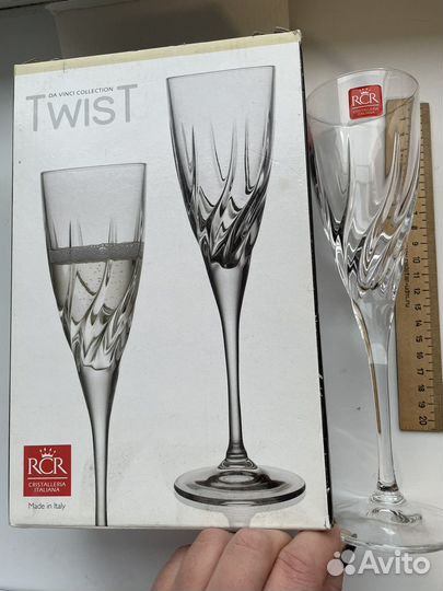 Фужер бокал для шампанского полухрусталь.Италия