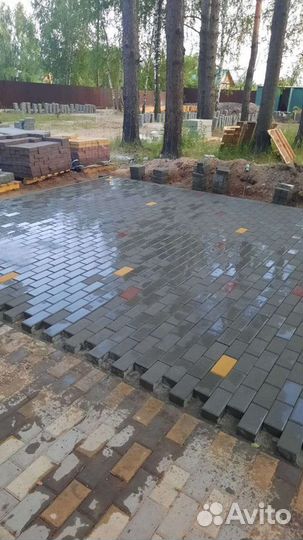 Укладка тротуарной плитки брусчатки