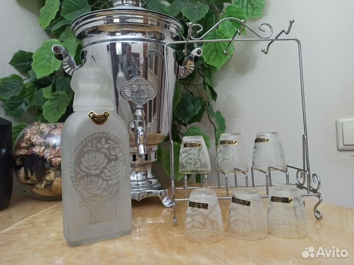 Бутылка штоф с о стопками crisso hand cut U.S.S.R