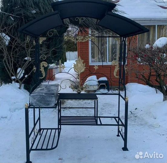 Кованый мангал с печью