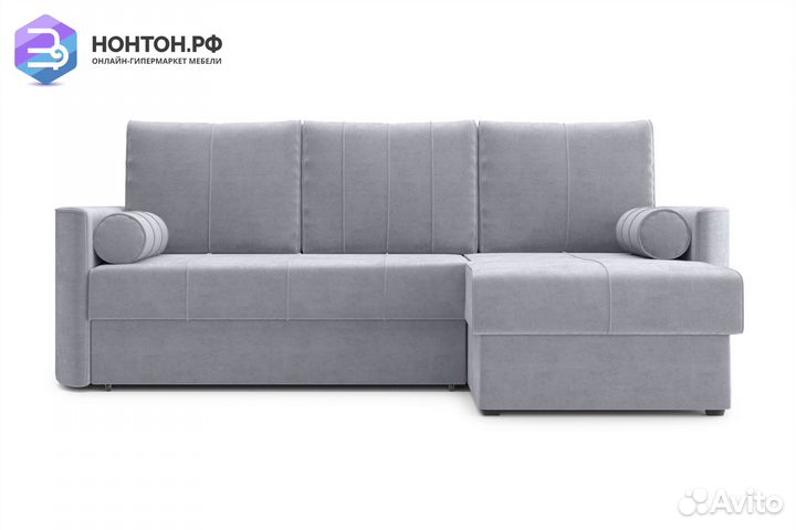 Диван угловой дельфин Колибри серый