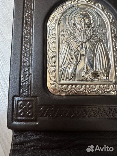 Дорожный складень икона Сергий Радонежский серебро