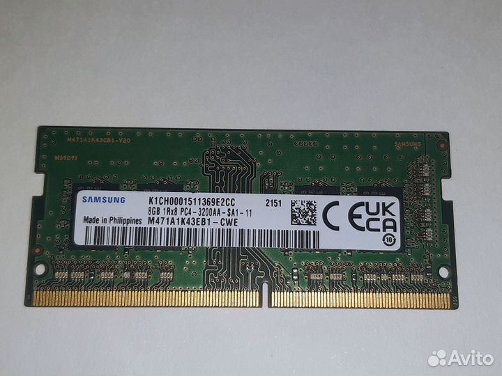 Память SO-dimm Samsung 8Gb PC4 3200Mhz