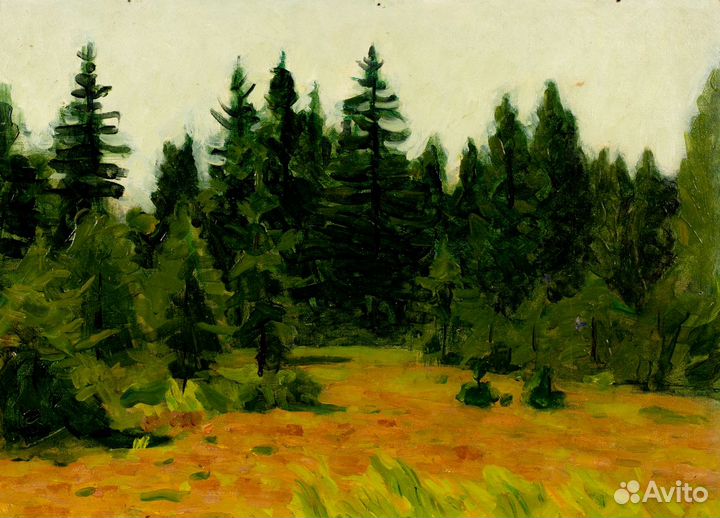 Березовскии Д.И.лесная полянка.1955.к.м.24.7х34