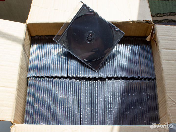 Боксы для CD DVD Slim черные 128шт