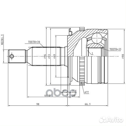 Шрус наружный перед прав/лев Z87203R Zikmar
