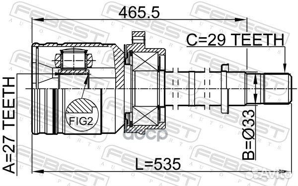 Шрус внутренний перед прав 0211J31RH Febest