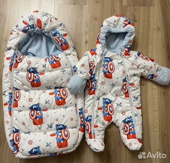 Зимний конверт в коляску и комбинезон