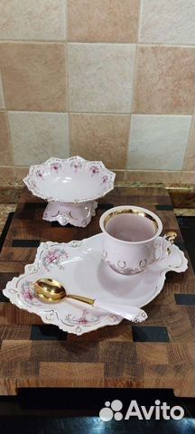 Набор из розового фарфора