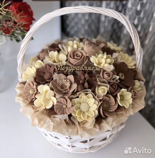 Шоколадные цветы, оригинальный букет необычный