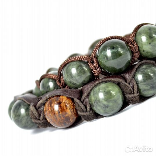 Сет браслетов шамбала с нефритом и бронзитом