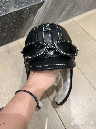 Шапка для мальчика из натуральной кожи и меха