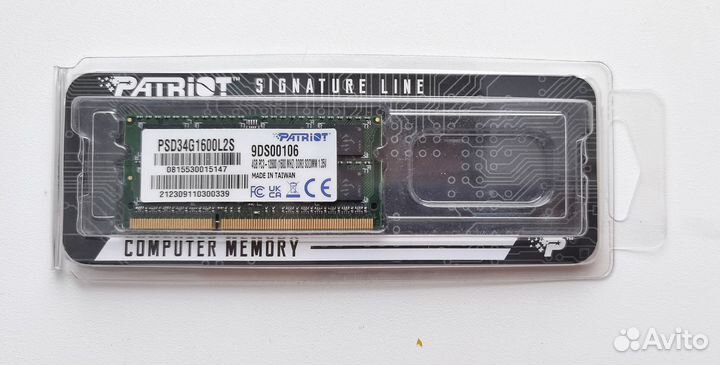 Оперативная память sodimm Patriot DDR3 4 гб