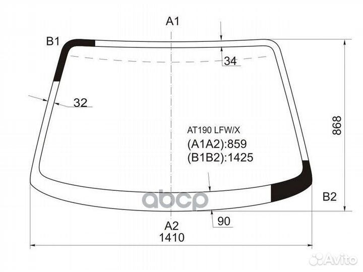 Стекло лобовое toyota carina 92-96 AT190 LFW/X XYG