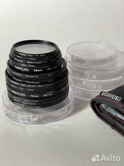 Светофильтры, переходные кольца, чехлы, кейсы