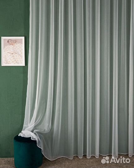 Тюль Бамбук белый