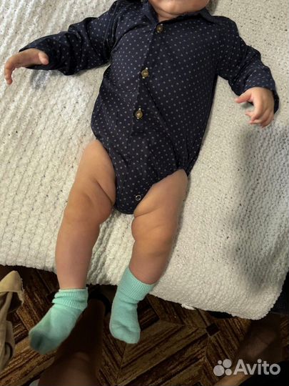 Костюм рубашка боди +брюки 62